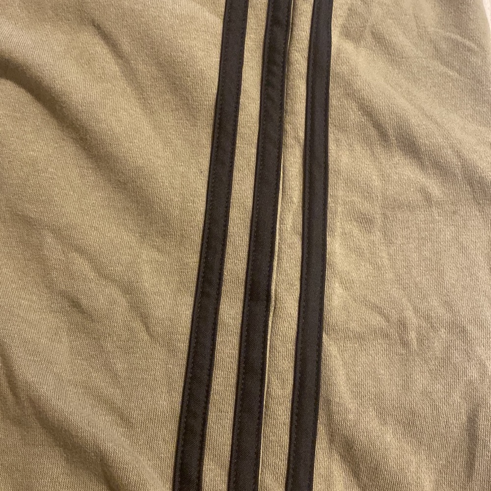 Adidas crew neck sweater, army green with signature three stripes, EUC, $30 - Picture 6 of 7